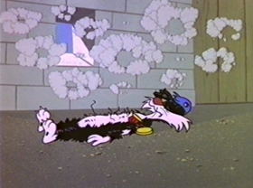 Screenshots from the 1981 Warner Bros. cartoon Bugs Bunny: All American Hero