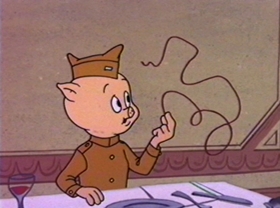 Screenshots from the 1981 Warner Bros. cartoon Bugs Bunny: All American Hero