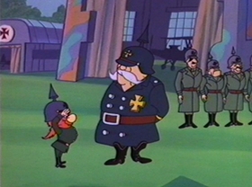 Screenshots from the 1981 Warner Bros. cartoon Bugs Bunny: All American Hero