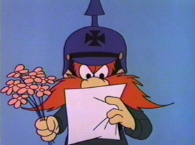 Screenshots from the 1981 Warner Bros. cartoon Bugs Bunny: All American Hero