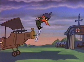 Screenshots from the 1981 Warner Bros. cartoon Bugs Bunny: All American Hero