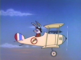 Screenshots from the 1981 Warner Bros. cartoon Bugs Bunny: All American Hero