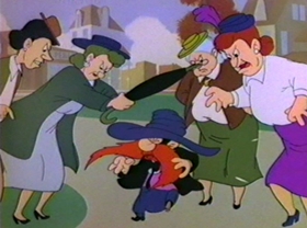 Screenshots from the 1981 Warner Bros. cartoon Bugs Bunny: All American Hero