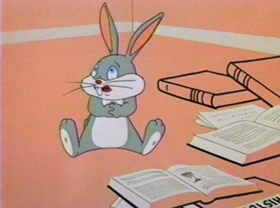 Screenshots from the 1981 Warner Bros. cartoon Bugs Bunny: All American Hero