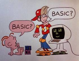 Screenshots from the 1983 Focus Design, Inc. cartoon Software