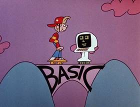 Screenshots from the 1983 Focus Design, Inc. cartoon Software