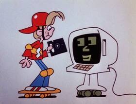 Screenshots from the 1983 Focus Design, Inc. cartoon Software
