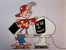 Screenshots from the 1983 Focus Design, Inc. cartoon Software