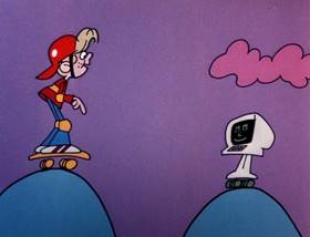 Screenshots from the 1983 Focus Design, Inc. cartoon Software