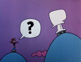 Screenshots from the 1983 Focus Design, Inc. cartoon Software