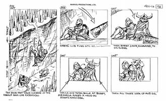 Storyboards from the 1984 Marvel Productions cartoon The Girl Who Dreamed Tomorrow