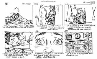 Storyboards from the 1984 Marvel Productions cartoon The Girl Who Dreamed Tomorrow