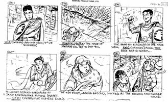 Storyboards from the 1984 Marvel Productions cartoon The Girl Who Dreamed Tomorrow