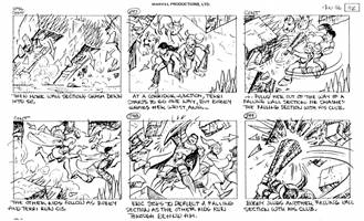 Storyboards from the 1984 Marvel Productions cartoon The Girl Who Dreamed Tomorrow