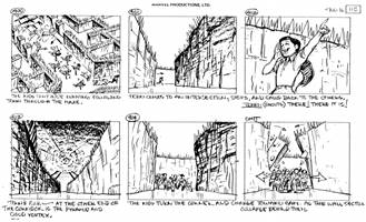 Storyboards from the 1984 Marvel Productions cartoon The Girl Who Dreamed Tomorrow