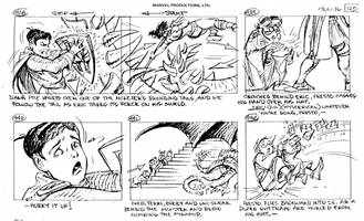Storyboards from the 1984 Marvel Productions cartoon The Girl Who Dreamed Tomorrow