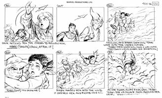 Storyboards from the 1984 Marvel Productions cartoon The Girl Who Dreamed Tomorrow