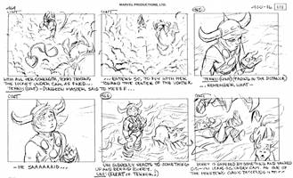 Storyboards from the 1984 Marvel Productions cartoon The Girl Who Dreamed Tomorrow