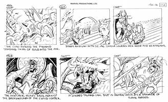 Storyboards from the 1984 Marvel Productions cartoon The Girl Who Dreamed Tomorrow