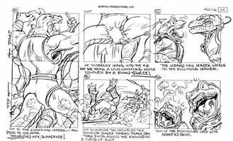 Storyboards from the 1984 Marvel Productions cartoon The Girl Who Dreamed Tomorrow
