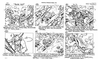 Storyboards from the 1984 Marvel Productions cartoon The Girl Who Dreamed Tomorrow