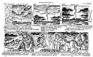 Storyboards from the 1984 Marvel Productions cartoon The Girl Who Dreamed Tomorrow