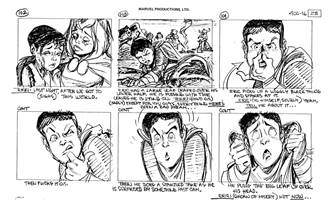 Storyboards from the 1984 Marvel Productions cartoon The Girl Who Dreamed Tomorrow
