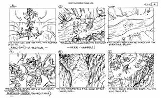 Storyboards from the 1984 Marvel Productions cartoon The Girl Who Dreamed Tomorrow