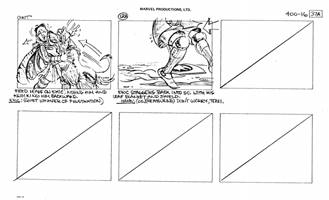 Storyboards from the 1984 Marvel Productions cartoon The Girl Who Dreamed Tomorrow