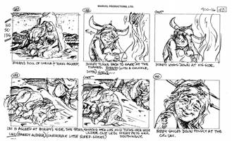 Storyboards from the 1984 Marvel Productions cartoon The Girl Who Dreamed Tomorrow