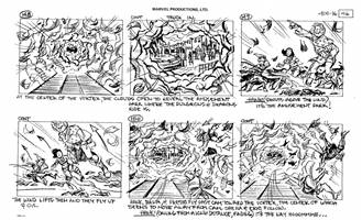 Storyboards from the 1984 Marvel Productions cartoon The Girl Who Dreamed Tomorrow