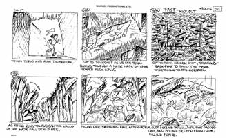 Storyboards from the 1984 Marvel Productions cartoon The Girl Who Dreamed Tomorrow