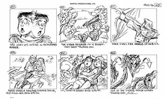 Storyboards from the 1984 Marvel Productions cartoon The Girl Who Dreamed Tomorrow
