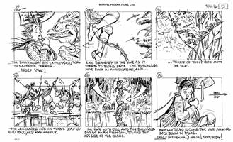 Storyboards from the 1984 Marvel Productions cartoon The Girl Who Dreamed Tomorrow