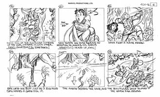 Storyboards from the 1984 Marvel Productions cartoon The Girl Who Dreamed Tomorrow
