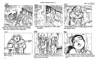 Storyboards from the 1984 Marvel Productions cartoon The Girl Who Dreamed Tomorrow