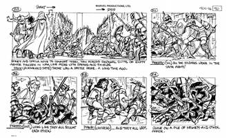 Storyboards from the 1984 Marvel Productions cartoon The Girl Who Dreamed Tomorrow