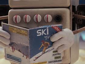 Screenshots from the 1989 Aardman cartoon A Grand Day Out