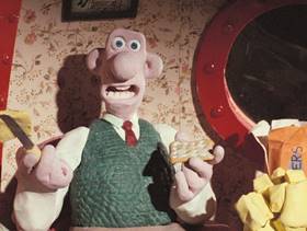 Screenshots from the 1989 Aardman cartoon A Grand Day Out