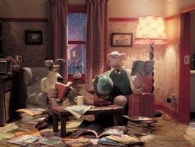 Screenshots from the 1989 Aardman cartoon A Grand Day Out