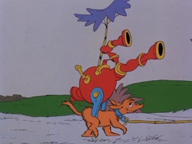 Screenshots from the 1989 Bakshi Animation cartoon The Butter Battle Book