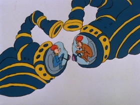 Screenshots from the 1989 Bakshi Animation cartoon The Butter Battle Book