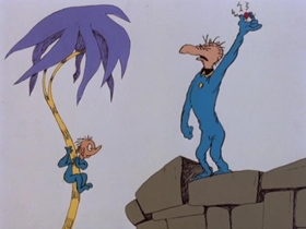 Screenshots from the 1989 Bakshi Animation cartoon The Butter Battle Book