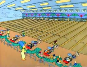 Screenshots from the 1990 Gracie Films cartoon Life on the Fast Lane