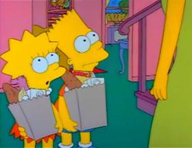 Screenshots from the 1990 Gracie Films cartoon Life on the Fast Lane