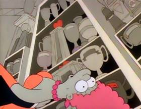 Screenshots from the 1990 Gracie Films cartoon Life on the Fast Lane