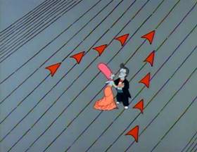 Screenshots from the 1990 Gracie Films cartoon Life on the Fast Lane