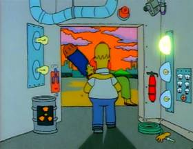 Screenshots from the 1990 Gracie Films cartoon Life on the Fast Lane