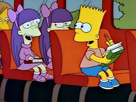 Screenshots from the 1990 Gracie Films cartoon Bart Gets an F