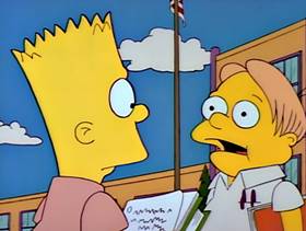 Screenshots from the 1990 Gracie Films cartoon Bart Gets an F